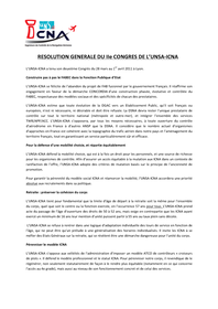 Résolution Générale du 2e Congrès de l'UNSA-ICNA Résolution Générale du 2e Congrès de l'UNSA-ICNA
