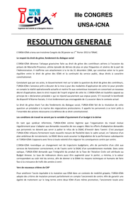 Résolution Générale du 3e Congrès de l'UNSA-ICNA Résolution Générale du 3e Congrès de l'UNSA-ICNA