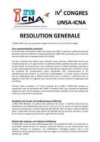 Résolution Générale du 4e Congrès de l'UNSA-ICNA Résolution Générale du 4e Congrès de l'UNSA-ICNA