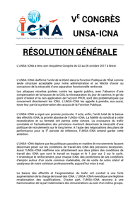 Résolution Générale du 5e Congrès de l'UNSA-ICNA Résolution Générale du 5e Congrès de l'UNSA-ICNA