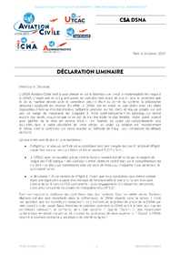Déclaration liminaire au CSA DSNA
